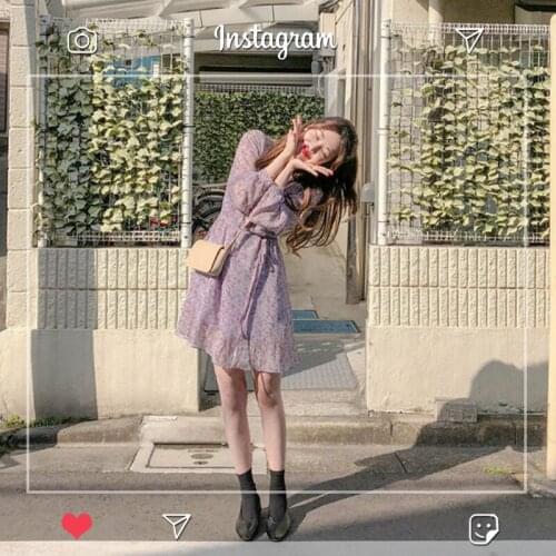 Sannian Women Dress Retro Floral Waist Dress Womens Clothing 2020 Spring And Autumn New Ladies Party Dresses