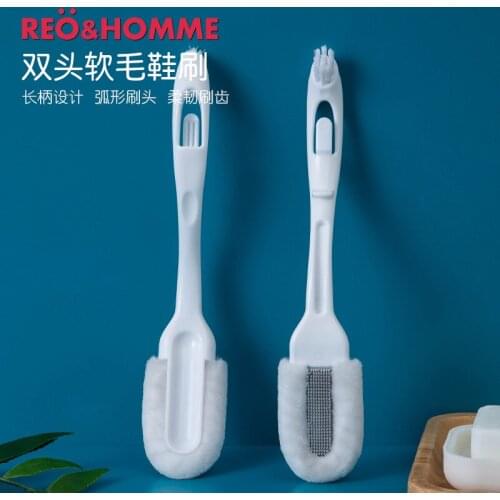 1pc Soft Shoe Brush with Head Long Handle Multifunction Microfiber Cleaner Sneakers Leather Household Cleaning Gadgets Tools