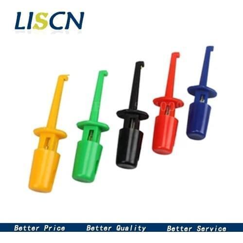 10Pcs Mini Single Test Hook Clip Test Probe for Electronic Testing IC Grabber Small Size Round Crocodile Clip Hook Test Clip