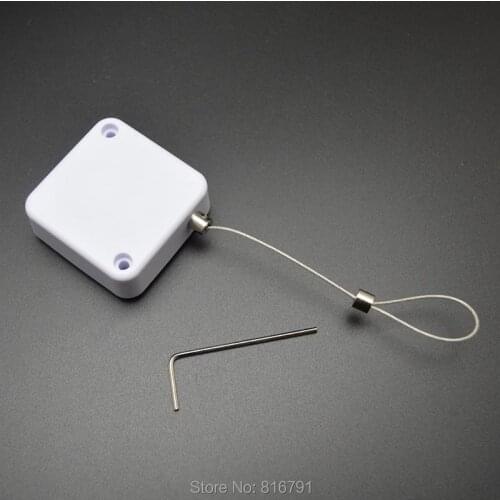 100X Pull Box Recoiler Display Anti-theft Recoiling Tether w Loop/ Stop End/S hole for watch phone mobile jewelry Hole anti-lost