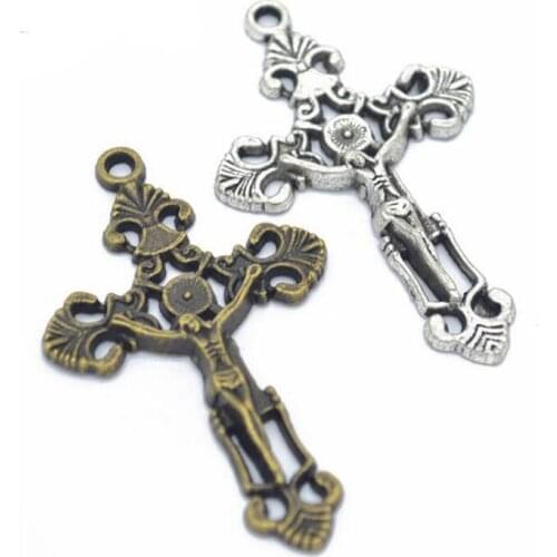 20pcs 51x31mm Antique Bronze/ Antique Silver Alloy Crosses Charm Pendant Fit Bracelets Necklace DIY Jewelry Making