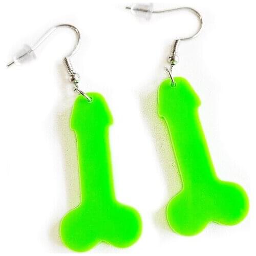 2021 New Earring Acrylic Man Body Organ Penis Abstract Non-mainstream Earrings Hiphop Jewelry E21022