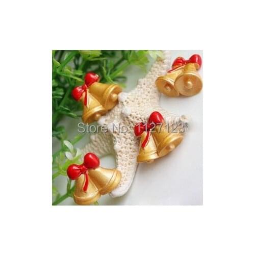 30pcs 20x9x15mm Resin Christmas bells Stuffings For Jewelry Necklace Making,DIY Wish bottle,Glass Globe Pendant