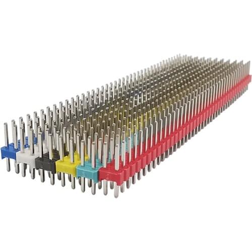 60/30PCS Pitch 2.54mm 40 Pin 2x40 Double Row Male Breakable Pin Header Strip Straight Needle Connector Blocks Kits for Arduino