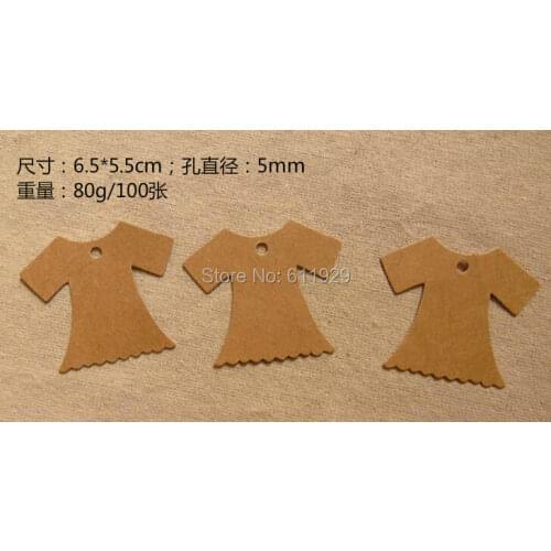 Free shipping stock dress blank kraft paper tag/baking price tag/DIY gift packing labels/clothing hang tag 400 pcs a lot