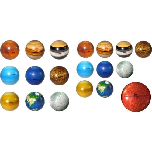 Nine Ten Planets Moon Star Ball Toy Colorful BouncMini 3D Early Educational Planet Ball Bouncy Moon Star Globe Universe Model