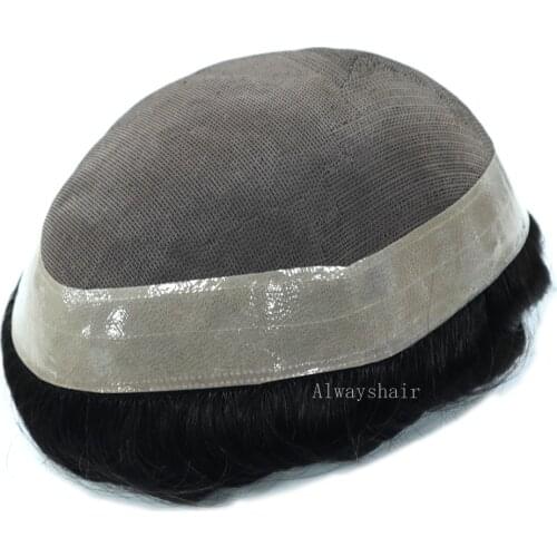 Duro Mono Brown- 6 Inches Indian Hair Prosthesis 130% Density Mens Hair Systems Durable Men Toupee