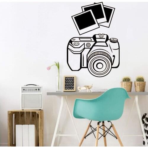 Photo Camera Wall Decal Photos Studio Decoration Video Vinyl Wall Sticker Living Room Picture Background Wall Art Decor Z105
