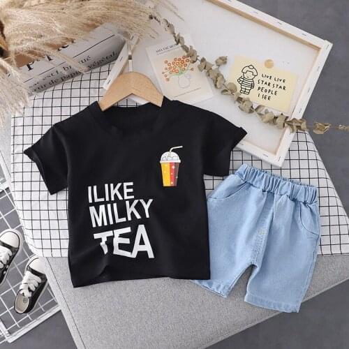 Summer New Kids Clothing Sets Letter Print Childrens Clothing T-Shirt+Shorts Clothing for Boys Fashion Baby Boys Clothes 1-5 Y