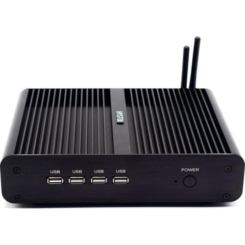 Hystou Fanless Mini PC Intel core i7 Desktop Computer Windows 10 linux 2*DDR4 M.2 N.VMe+Msata+2.5'SATA 4K HTPC HDMI gaming pc