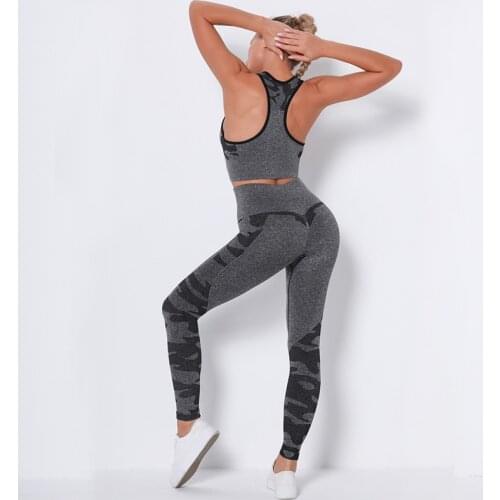 Camo Sports Bra Sets High Waits Yoga Leggings Sets Fitness Sports Outfits Mention Hip Tracksuit Workout Yoga Suits Two Piece