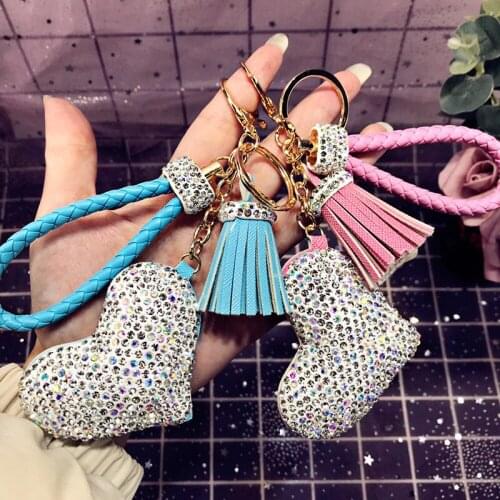 Cortex Tassels Inserted Drill Rice Strange Pearl Rhinestone Automobile Key Buckle Gift Bag Pendant Catch A Doll Machine