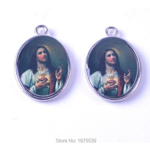 Sacred Heart Jesus Pendant 29*20 mm Medium Size Two Side Same Image