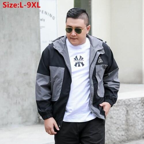 Spring New Jacket Men Clothing Bomber Plus Size 6XL 7XL 8XL 9XL Youth Hoodies Windbreaker Autumn Parka Coats Japanese Outerwear