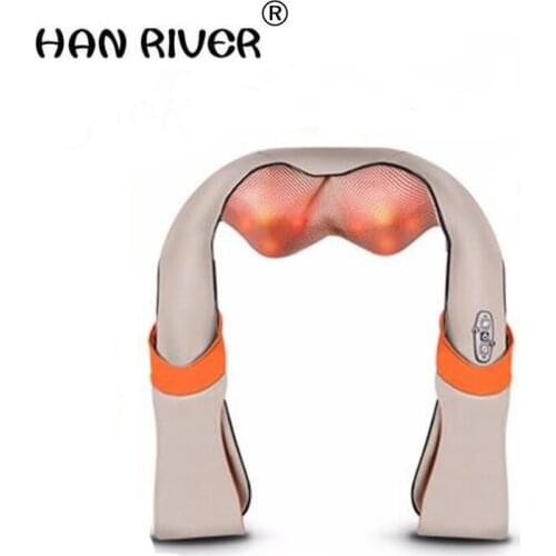 HANRIVE U Shape Electrical Shiatsu Back Neck Shoulder Massager body infrared 3D kneading massager EU plug flat plug