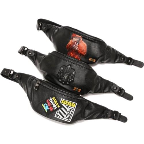 Fashion Rivet Men Waist Bags Personalized Stitching PU Crossbody Chest Bag Male Handy Fanny Pack Large-capacity Man Shoulder Bag