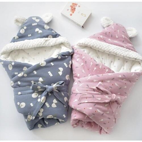 Soft Pure Cotton Blanket For Newborn Autumn Winter Baby Swaddle Blanket Fleece Thermal Infant Swadding Wrap Baby Sleeping Items