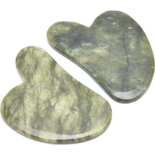 Natural Green Jade Stone Gua Sha Massage Tool For Face SPA Therapy GuaSha Massager Stone Antistress Body Scraping Board
