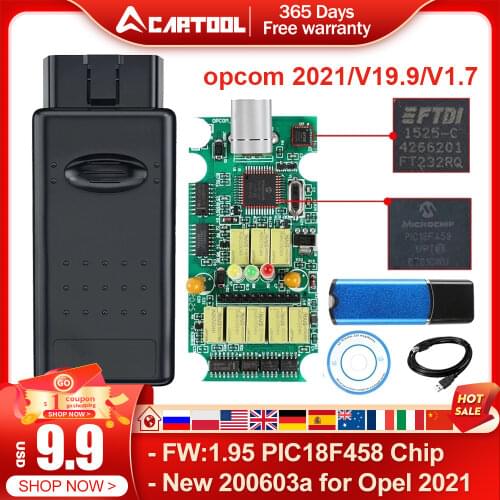 OPCOM V1.99 V1.70 OBD 2 CAN-BUS Code Reader For Opel OBD2 Diagnostic Scanner Support cars 2021 opcom profession 170823c