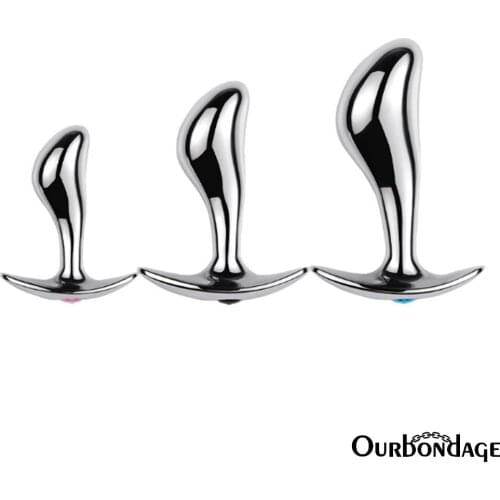 Ourbondage 3 Size Aluminum Alloy Golf Head Anal Plug Curve Handheld Radian Butt Plug Men Women Prostate Massage Adult Sex Toys