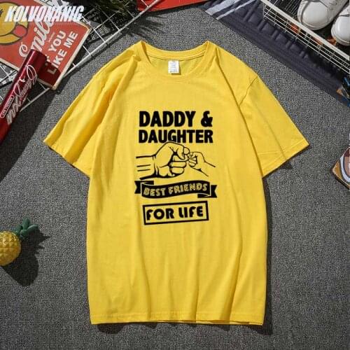 DADDY AND DAUGHTER BEST FRIENDS FOR LIFE Fathers Day Gift Funny Graphic T Shirts Cotton Mens Clothing Top Plus Size Camisetas