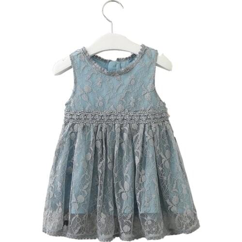 Girl Princess Baptism Dress Children Summer CostumeInfant A-line Formal Causal Evening Party Wear Mesh lace clothing