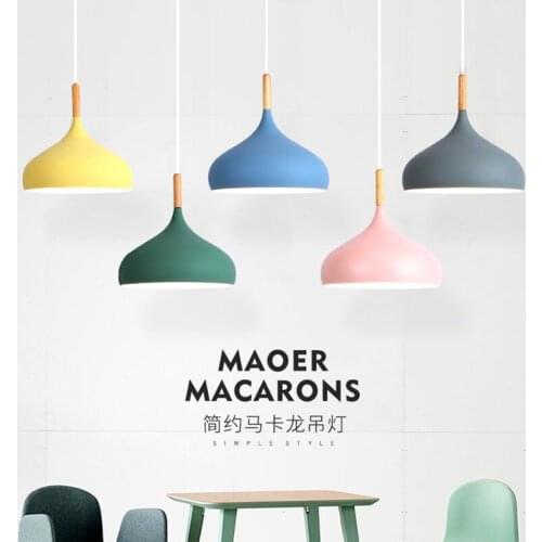 Nordic modern E27 LED pendant light Creativity Macaron color chandelier indoor home restaurant bedroom bedside living room bar
