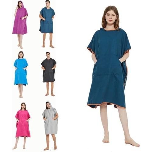 Microfiber Wetsuit Changing Robe Hood, Quick Dry Hooded Towels for Swim, Beach & Pool Surf Poncho with Pocket