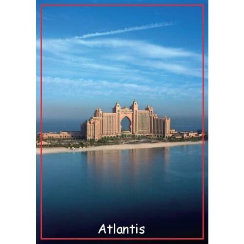 Rectangle Rigid Magnets 78*54mm UAE Dubai Atlantis picture Magnet 20139 Buy souvenirs