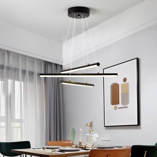 Modern LED Chandelier Gold Nordic Minimalist Metal Pendant Light Fixtures for Kitchen Dining Room Living Room Bedroom Home Decor