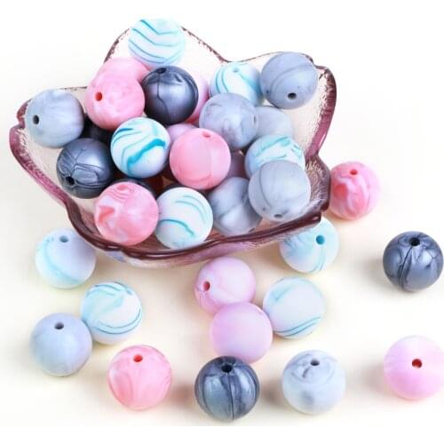 TYRY.HU 12mm Silicone Beads 30pcs Round Baby Teething Beads BPA Free Baby Mordedor Perle Silicone Dentition For Necklace Making