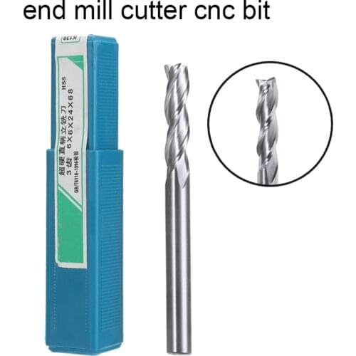 Long Extra 6mm 3 Flute HSS Aluminium End Mill Cutter CNC Bit Extended For Milling Tools