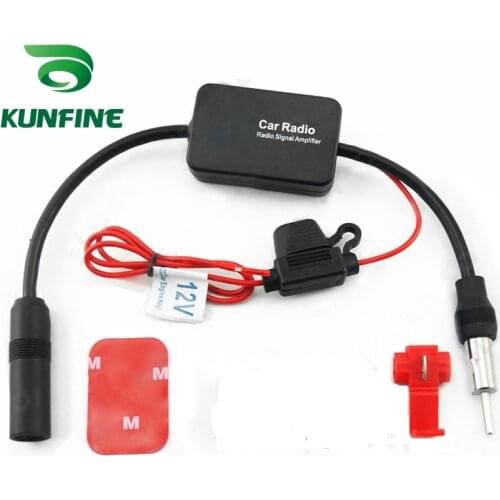 KUNFINE Universal Auto Car Radio FM Antenna Signal Booster Amplifier for Marine Car Vehicle Boat RV 12V Signal Antenna Enhance