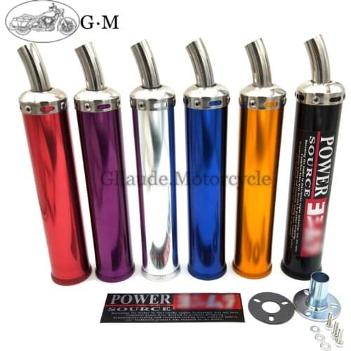 6 Color Universal metal 22MM Motorcycle Racing Exhaust Muffler Silence Silencer 2 Stroke Motorcycle Exhaust Pipe Muffler