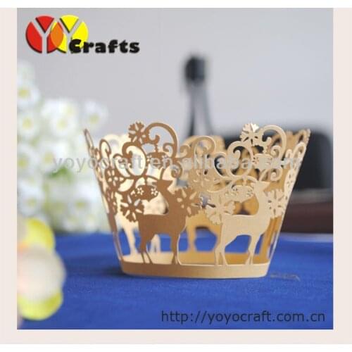 Party favor halloween decorative personalized paper laser cut lace cupcake wrappers