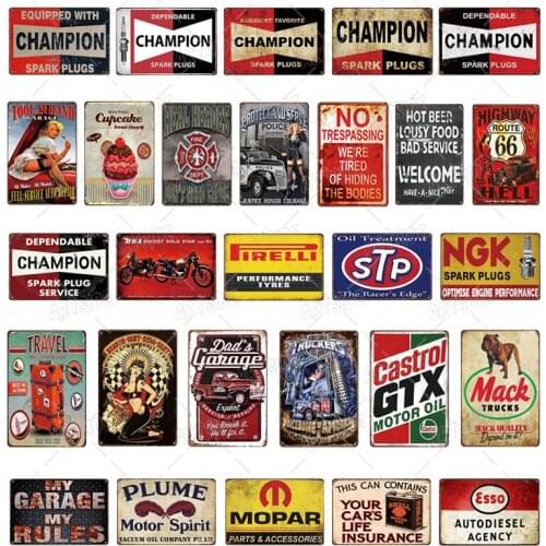 No Trespassing Vintage Motor Oil Tin Signs Garage Farm Home Wall Decor Tool Bar Metal Plaque Poster Bar Club Rustic Decor