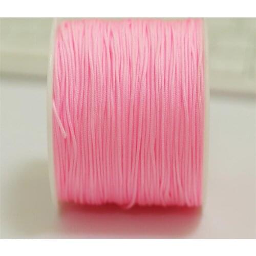 0.8MM Pink Nylon Thread Chinese Knot Macrame Cord for Bracelet Braided String DIY Tassels Beading Shamballa Thread 50 Meters