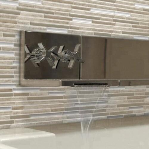 1*Tile Wall Sticker 27x25.4Cm 3D Tile Wall Sticker DIY Sticky Water Waterproof Anti-Oil Home Decor For Living Room Bedroom