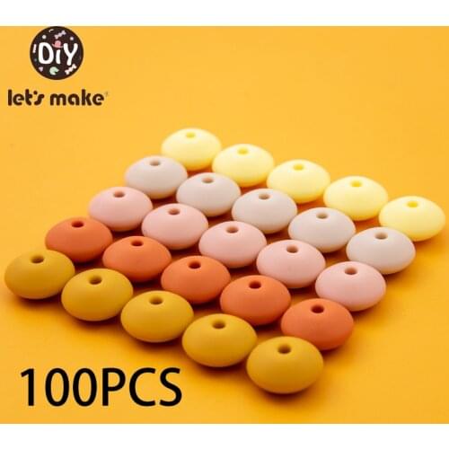 Lets make 100Pcs 15MM Silicone Beads Food Grade Safety Care Teething Multicolor Beads Kid DIY Beaded Accessories Dropshipping