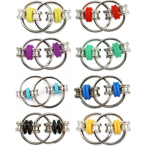 8 Colors Creative Toys Bike Chain Toy For Autism Adhd Stress Hands Funny Toys For Children 2pc