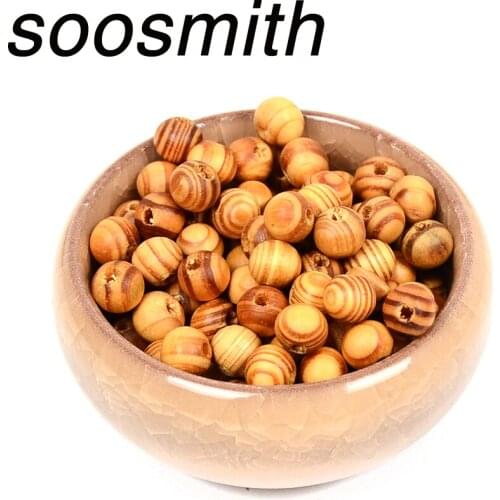 200pcs/Lot Natural Wood Beads 8mm Loose Spacer Wooden Beads for jewelry making Bracelet Necklace