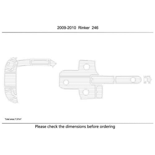 2009-2010 RINKER 246 Cockpit & swimming platform 1/4" 6mm EVA Teak Decking