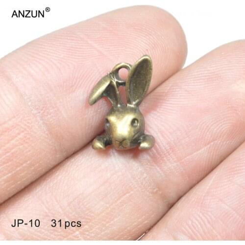 31pcs 14x10mm Antique Bronze Rabbit DIY Jewelry Pendant Metal Charms Rabbit Pendant JP-10
