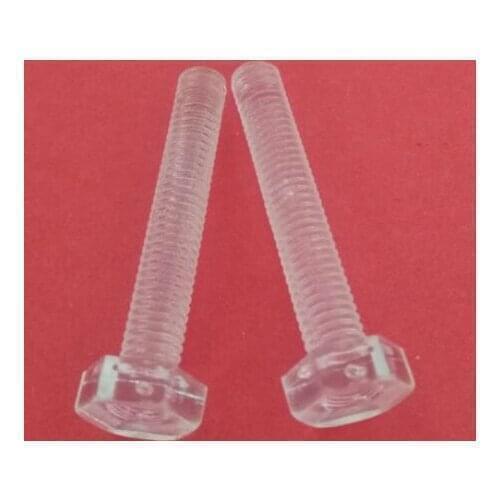 38pcs M5 transparent screw bolt hexagon head screws bolts PC clear plastic hex machine thread nail 16mm-40mm nails