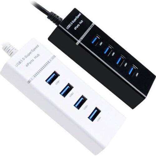 4 Port 3.0 Splitter 3.0 Hub Extender High Speed USB Computer Splitter LED Indicator DC Power Supply Mode 5Gbps Windows 7/Vista