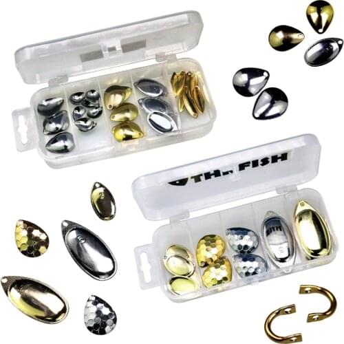 50pcs/box 0.5g-4g blade Spinner Spoon Fishing Lure Fishing Spinner Rings Blades Smooth Nickel Spoons Plaice Fishing Accessories