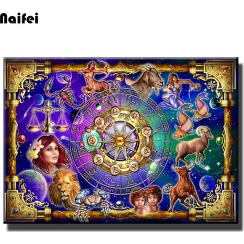 5D Diy Diamond Embroidery Zodiac Signs Gossip Wall Art Diamond Painting Cross Stitch Needlework Mosaic Full Drill Rhinestone