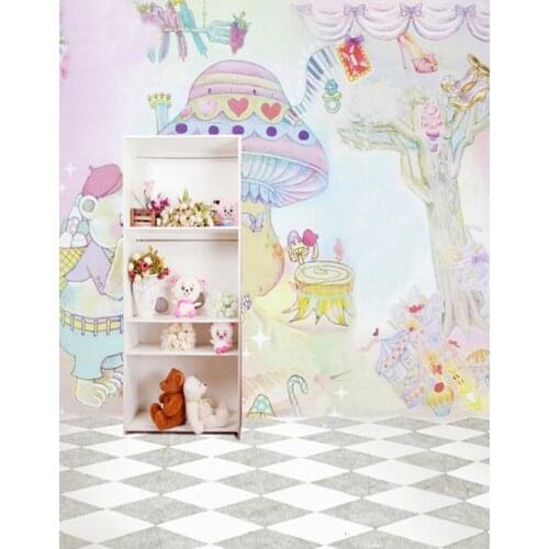 5x7ft Cartoon Painting Wall Doll for Children Photography Backdrops Photo Props Studio Background