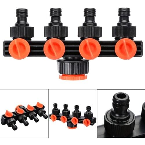 4 Way Garden Water Tap Splitter Adaptor Quick Thread Hose Pipe Connector Adapter Garden Orchard Watering Irrigation Supply