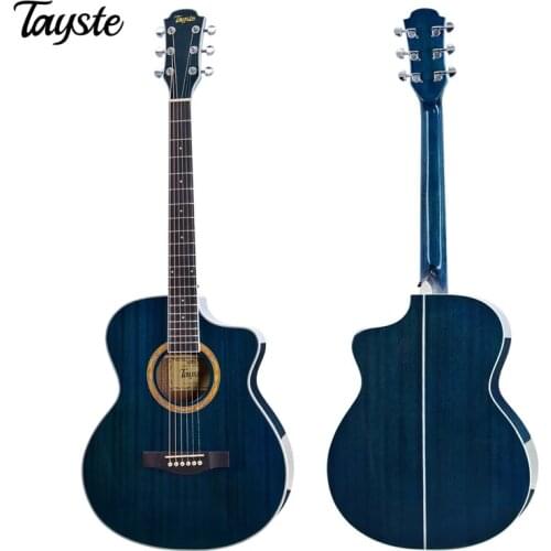 Tayste Guitar 40 inch Acoustic Guitarra 6 Strings Mahogany Top Quality Black Blue Wooden High gloss Stringed Instrument